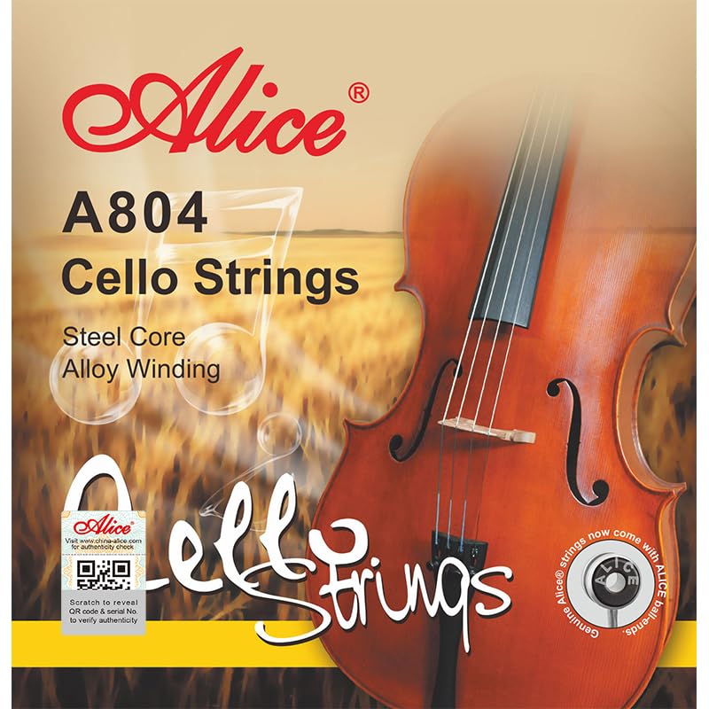 Alice A804 Cello String Set, Steel Core, Al-Mg, Ni-Fe Winding