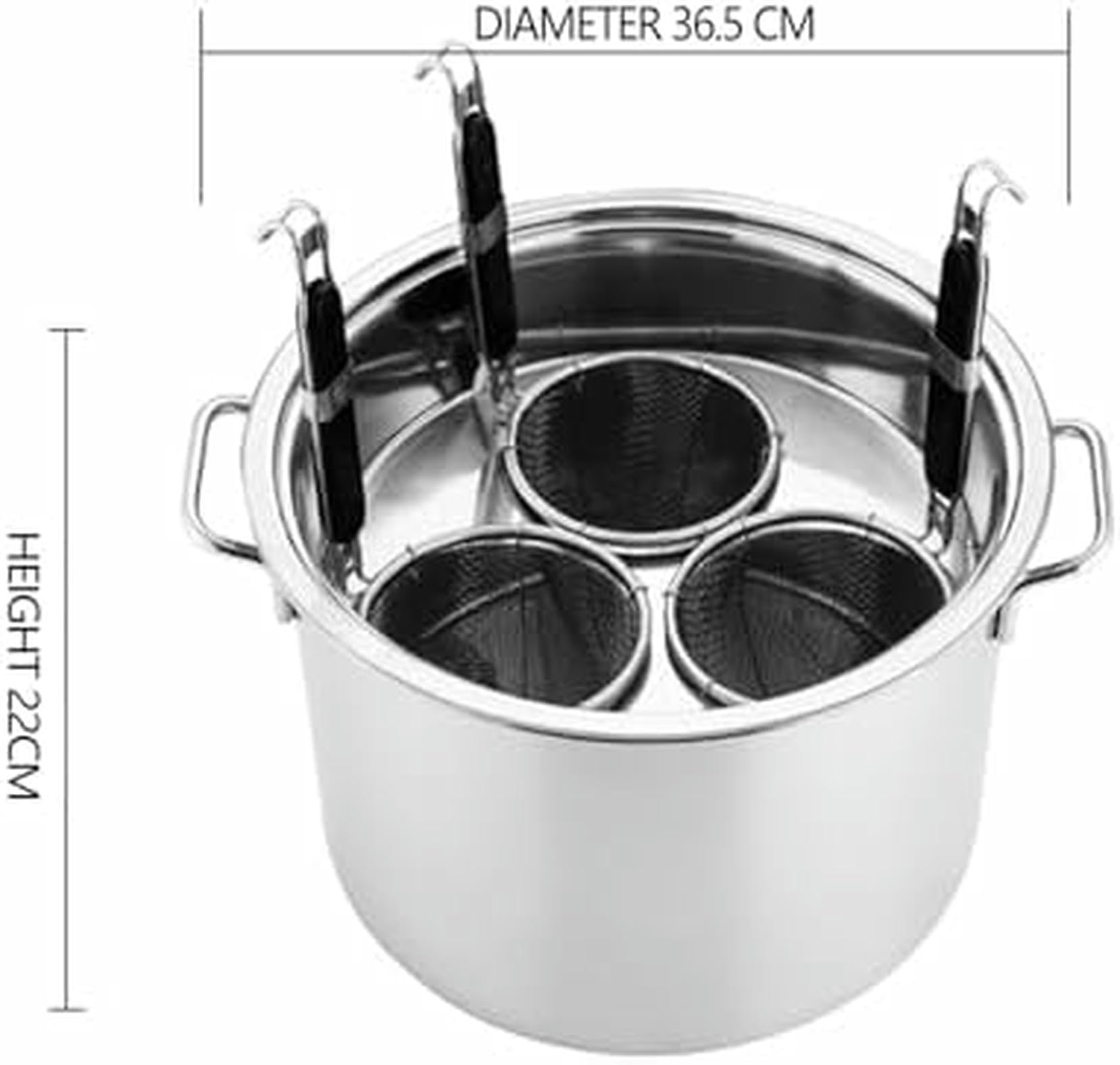 Set di pentole per Pasta in Acciaio Inossidabile (con scolapasta) - Pentola da Cucina a 3/4/5 Fori, Adatta per cucine domestiche e di ristoranti - Strumento di Cottura efficiente