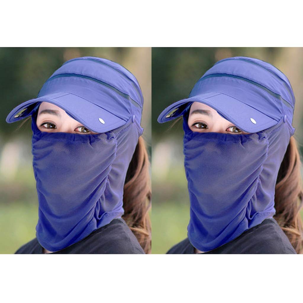 JDkilp Protective Hats,SunShade Hat with Veil Anti Dust Proof Protection for Outdoor Women (Color : Blue and Blue, Size : XL)