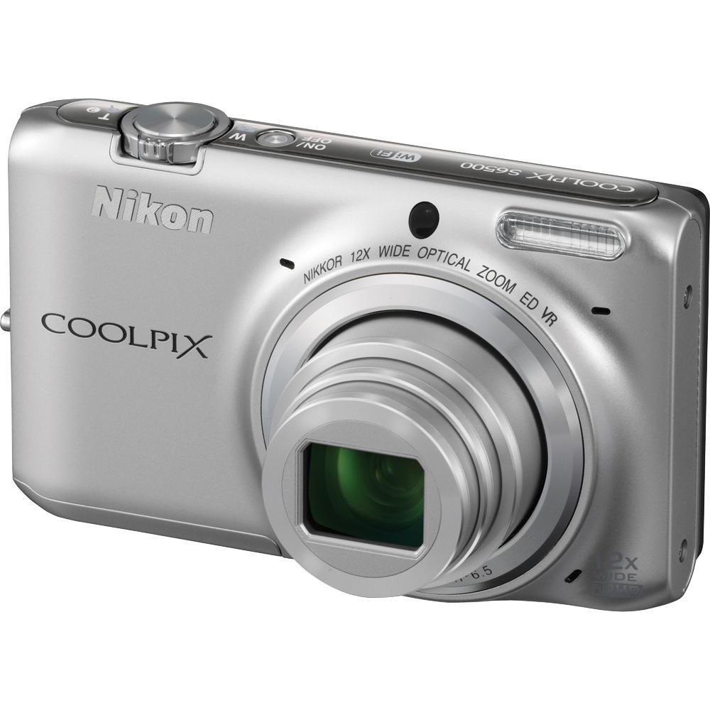Nikon Coolpix S6500 Wi-Fi Digital Camera with 12x Zoom (Silver)