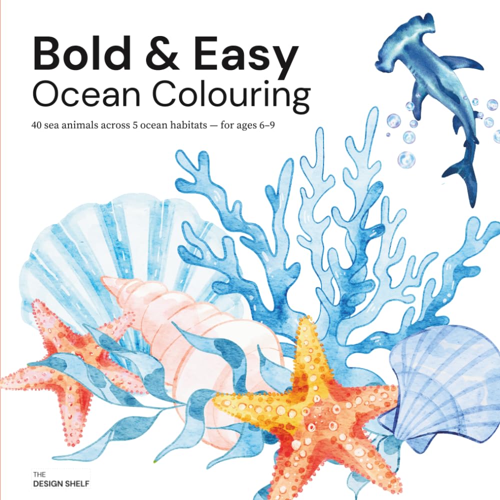 Ocean Coloring Book for Kids: 40 Bold & Easy Sea Animals for Ages 6-9