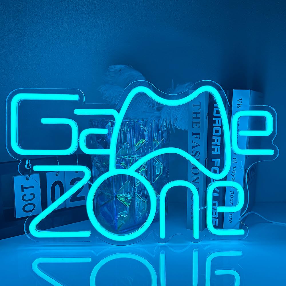A Dan Game Zone Neon Segno,Game Neon Segno per Gamer Room Decor,Gaming Signs per Teen Boys Room Decor con USB Alimentato per Game Room,Camera da letto,Segni Led Regali