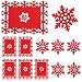 Produktbild Whaline  12 Stück Platzdeckchen und Untersetzer für Weihnachten, Design: rote Schneeflocke