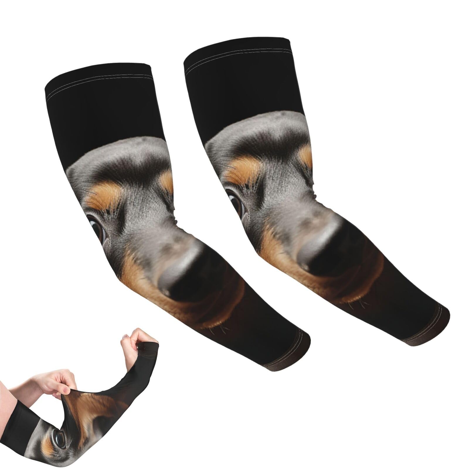 VTCTOASY Arm Sleeves for Men Women UV Sun Protection Sleeves Pad Dachshund Arm Sleeve Cooling Tattoo Cover