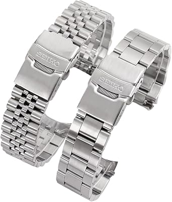 Solid Stainless Steel Watch Strap 19mm 20mm 21mm 22mm Curved Ends Metal Replacement Band Bracelet for Seiko SKX007 SKX009-5-Link 21mm