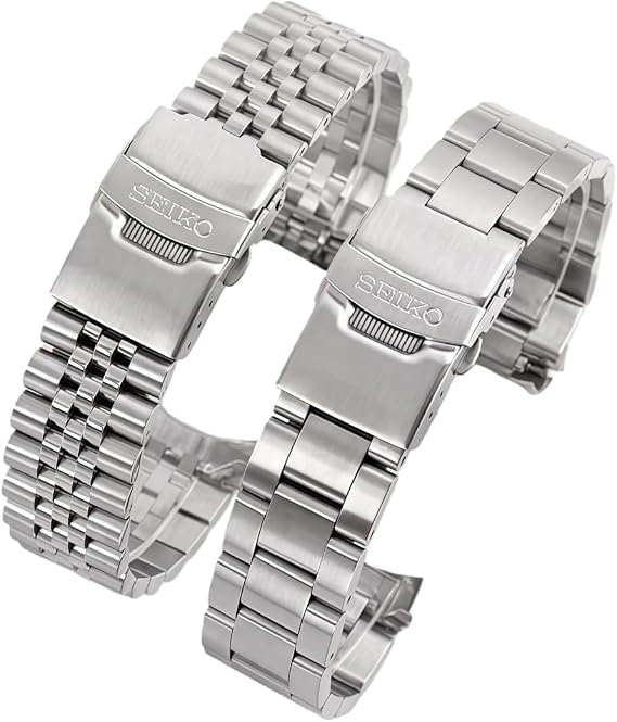 Solid Stainless Steel Watch Strap 19mm 20mm 21mm 22mm Curved Ends Metal Replacement Band Bracelet for Seiko SKX007 SKX009-5-Link 21mm