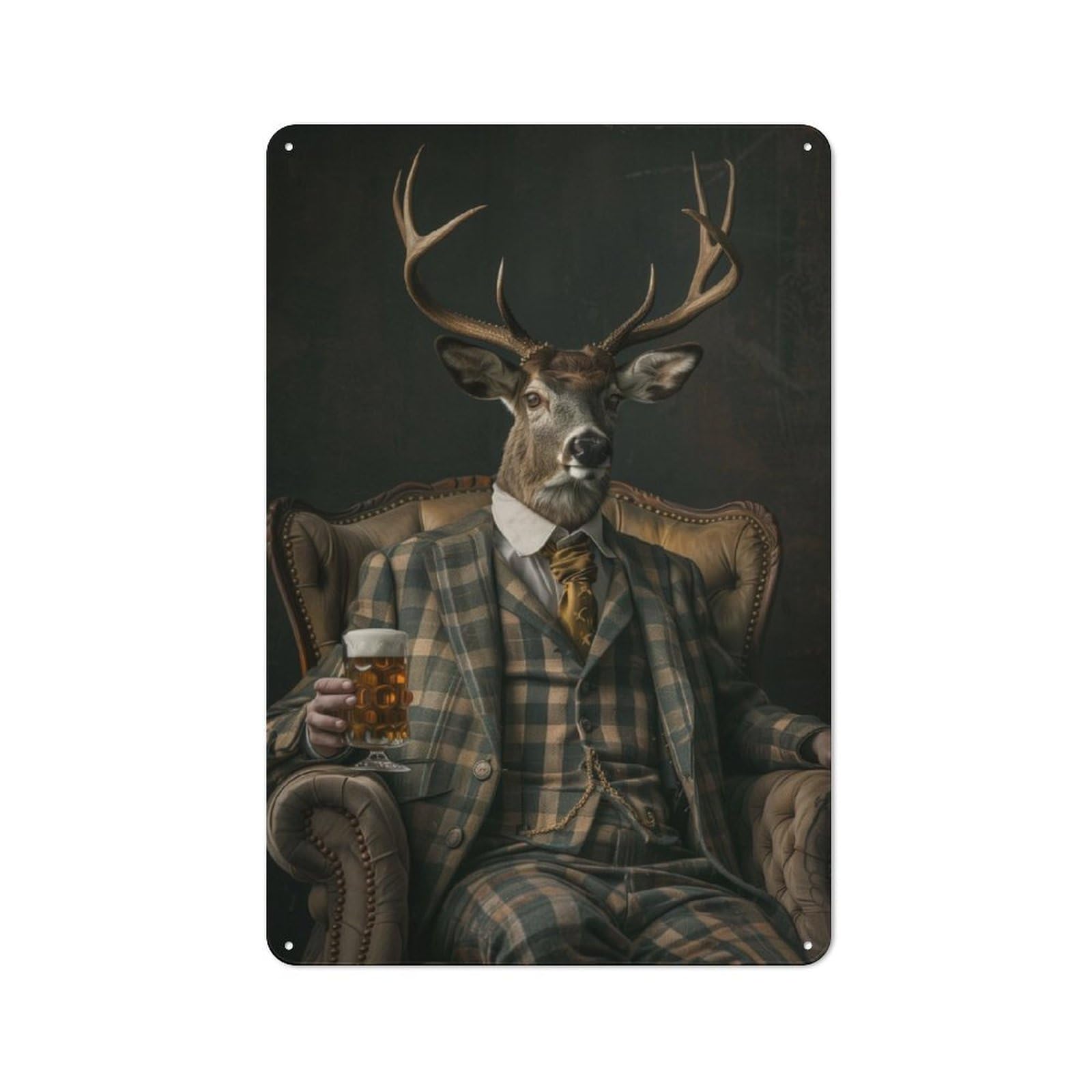Junmoney Elegant Elk Retro Metal Sign 30X20cm, Home Bar Decor For Pub, Home Bar, Shed Or Man Cave, For Relaxed Wall Styling