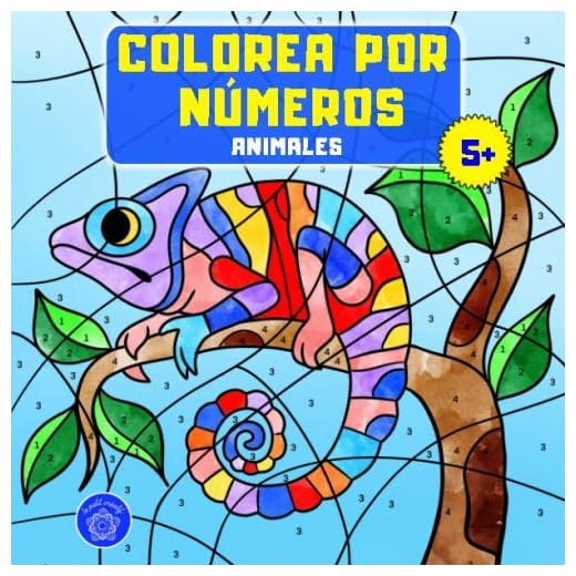 Colorea por números: Libro de colorear animales para niños a partir de 5 años + bono: mandalas de animales