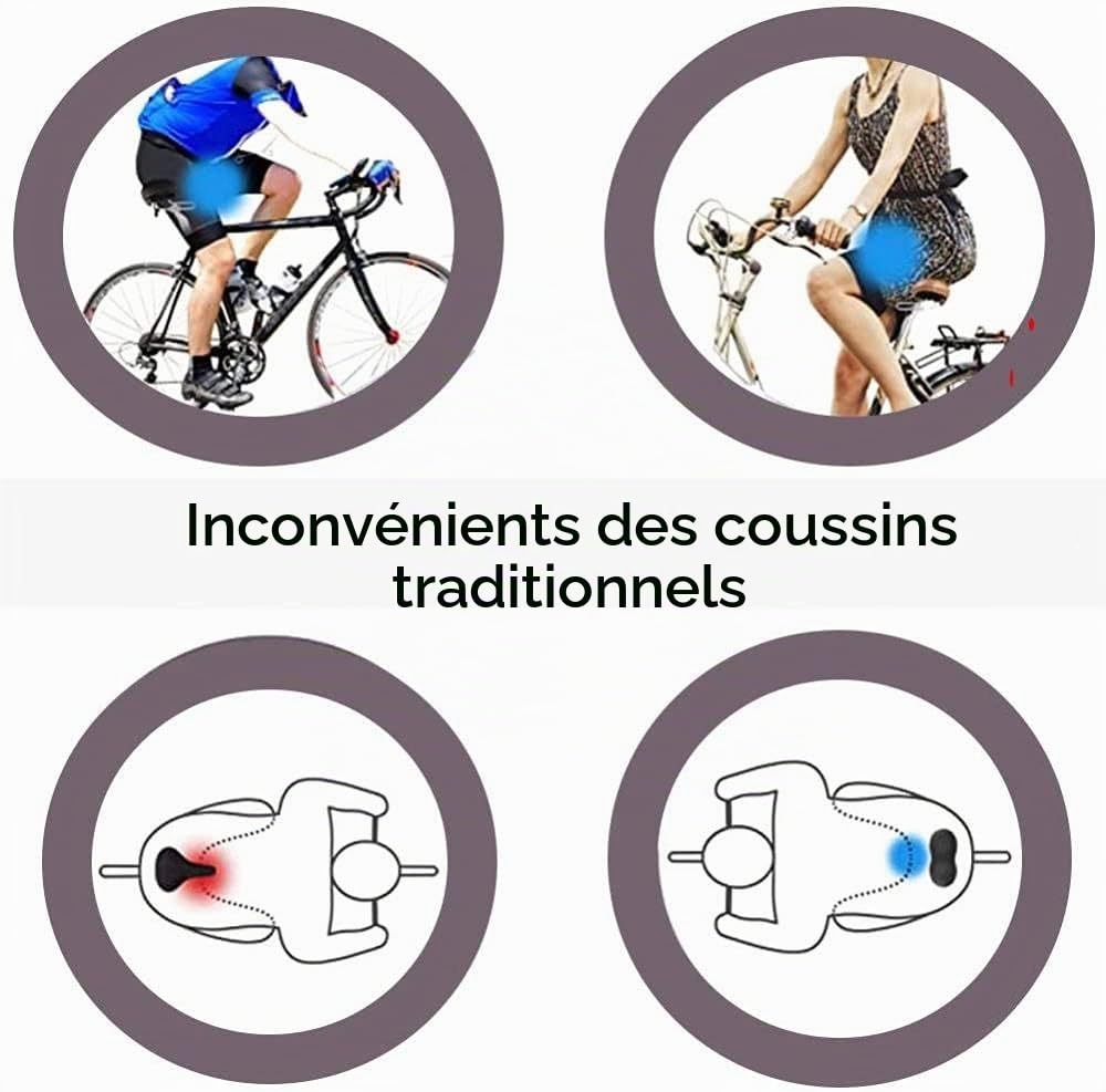 Coussin de selle de vélo confortable pour VTT, VTT, vélo pliant, vélo de route, vélo de ville, vélos d'appartement