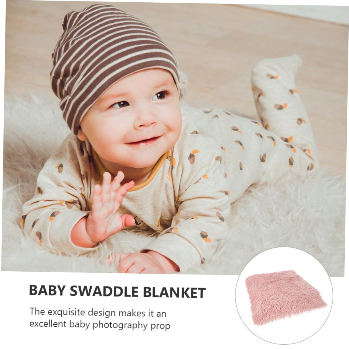 BESTonZON Coperta Neonata Morbida con Fascia Fiocco per Fotografia Swaddle Traspirante e Confortevole Regalo Idea Nascita per Bimbi