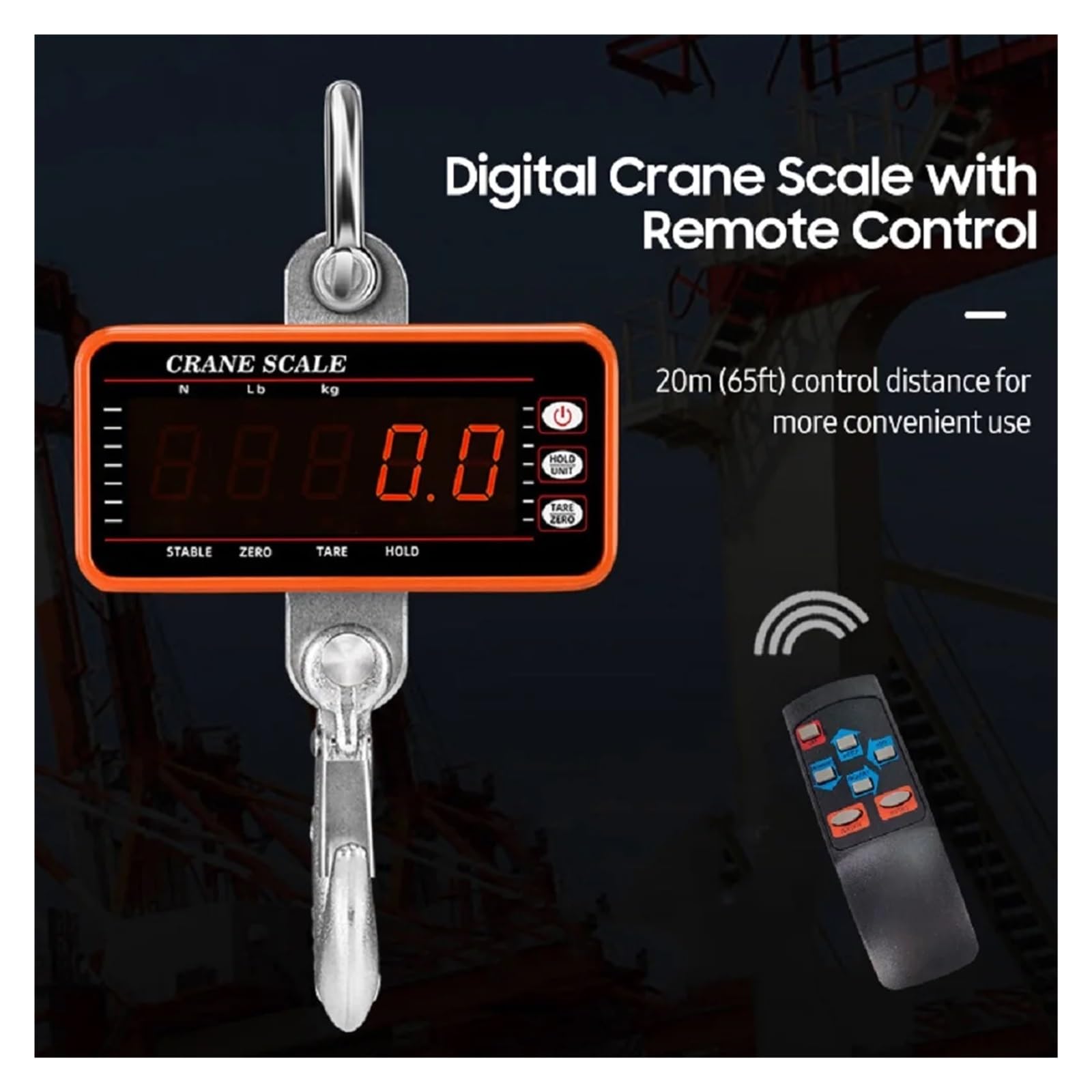 Báscula colgante digital, Báscula colgante digital de 1500 kg/1000 kg/500 kg Báscula electrónica de control remoto Báscula de grúa de alta resistencia Báscula de gancho industrial LED regulable para g