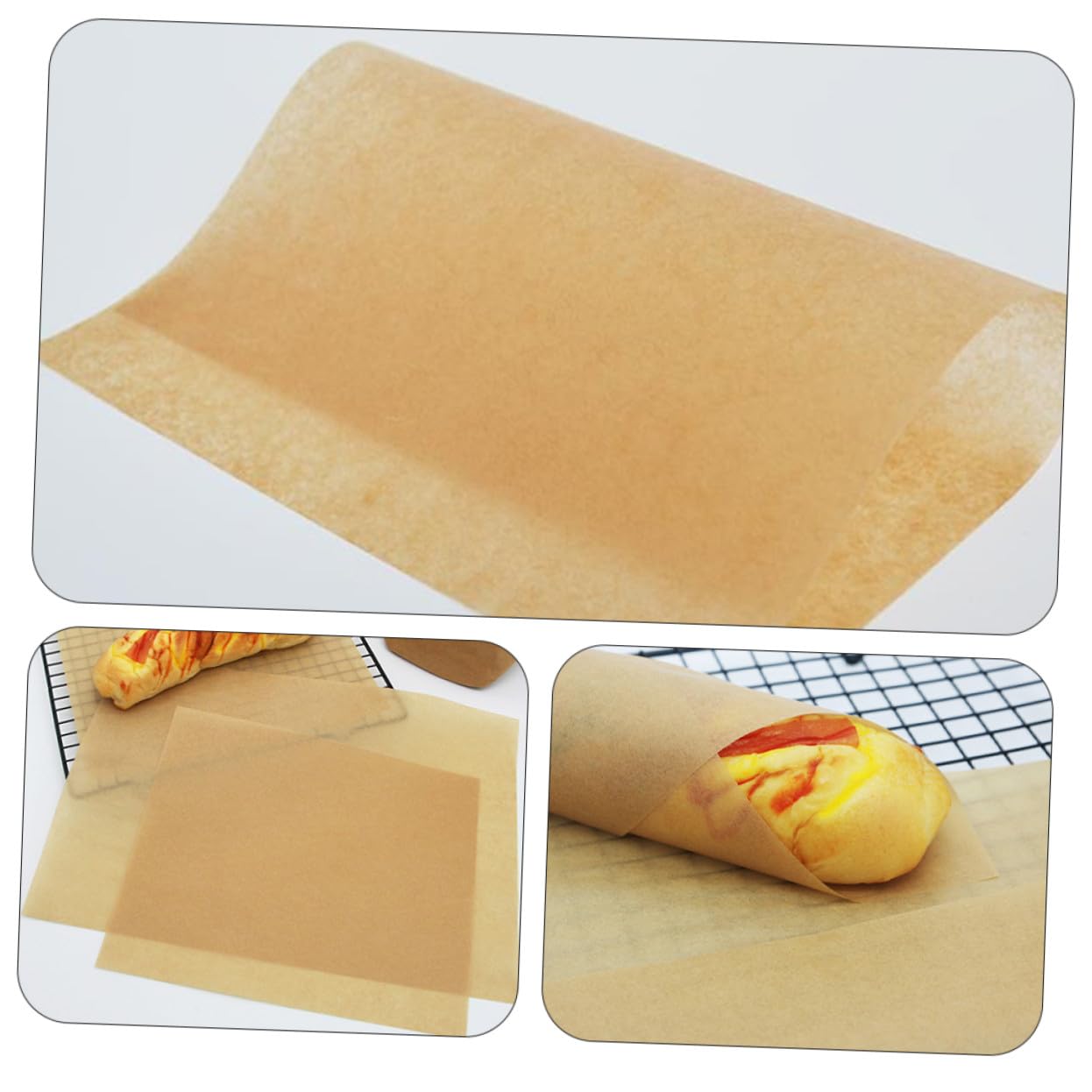 POPETPOP 100pièces Papier Sulfurisé Antiadhésif Prédécoupées Pour Cuisson Résistant à Hautes Températures Jusqu Pour Viennoiseries Et Gâteaux