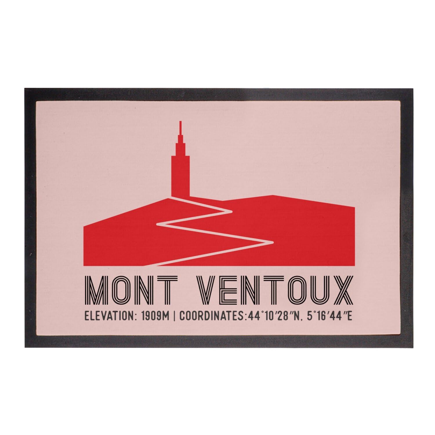 Paillasson Rose Mont Ventoux Vélo France Cyclisme Tour anti-saleté 75x50cm