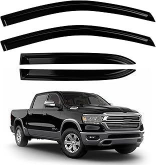 Window Visors Rain Guards for Dodge Ram 1500 Crew Cab 2019-2024 2020 2021 2022 2023