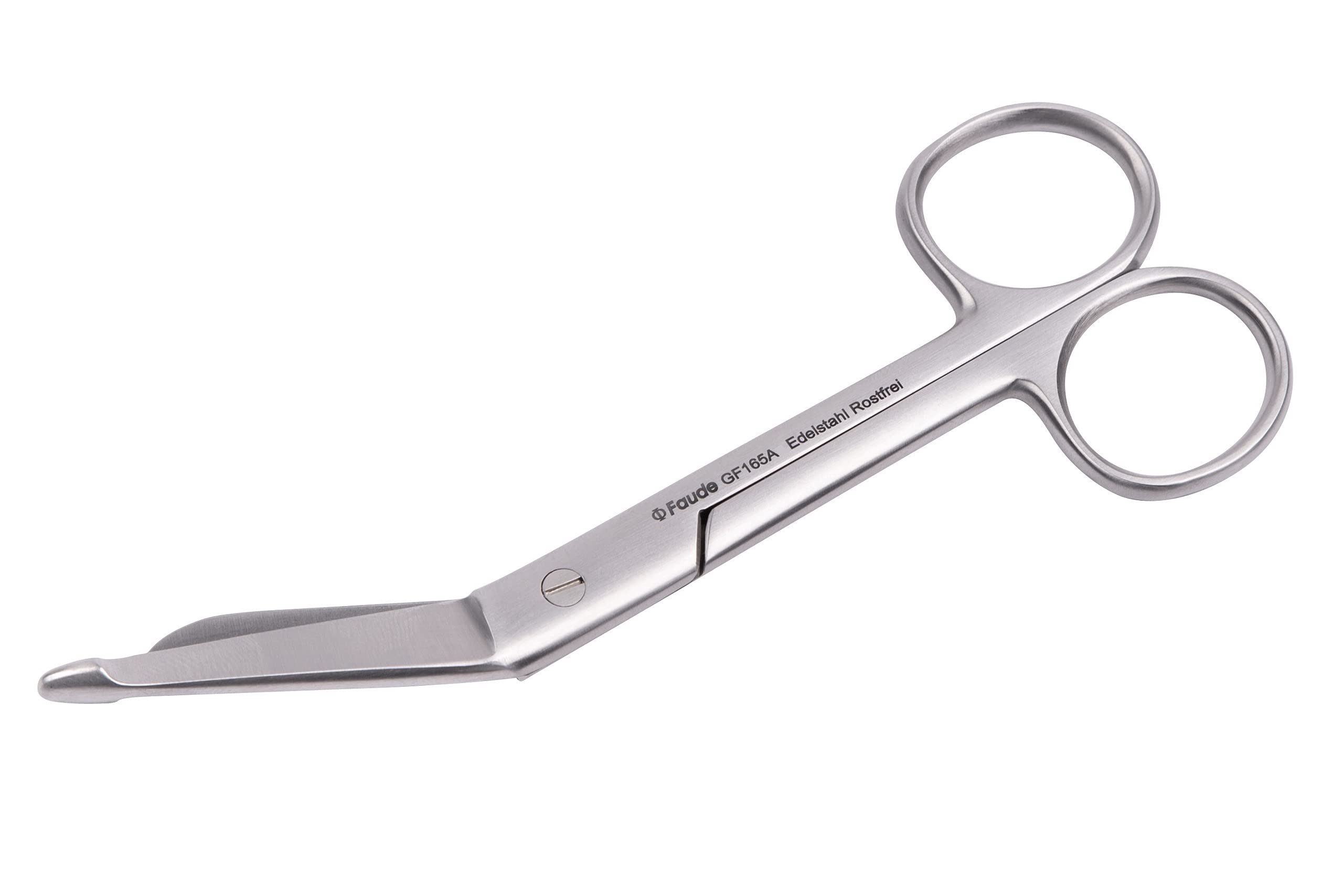 Hochwertige Faude Verbandschere nach Lister - für Verband, Pflaster und Kleider, rostfreier Edelstahl (mittel 14,5cm)