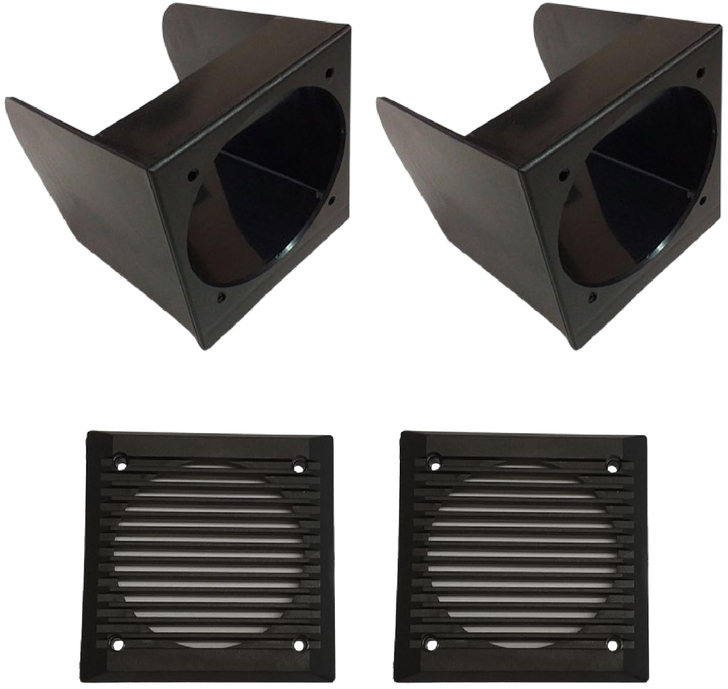 IPNOSIS Par Box + 2 rejillas negras para altavoces delanteros de 10 cm para Fiat Panda 141 de 1986 a 2003
