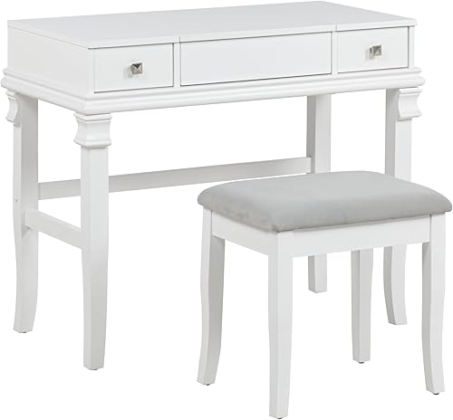 Miniatura 7 de Juego de tocador para habitación Linon Angela, Blanco