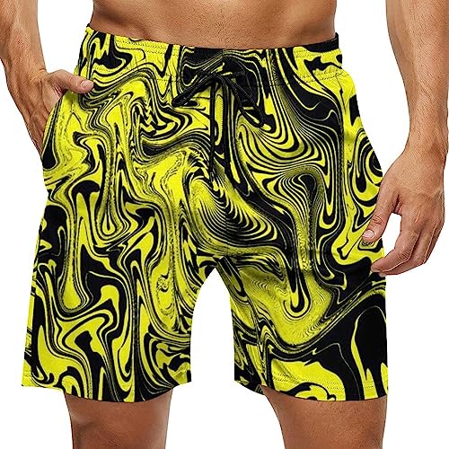 Mens Swim Trunks Quick Dry Bathing Suit with Pockets and Mesh Lining