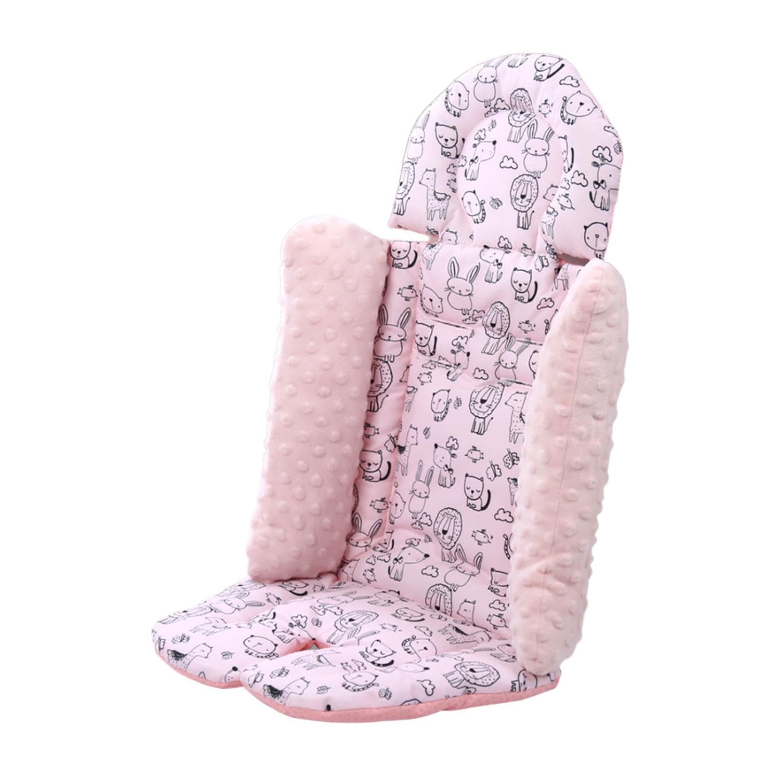 Generic Cuscino per Seggiolino Auto, Imbottitura Spessa, Traspirante, Morbido, Universale, per Passeggino, Materasso, Fodera per Sedile, Rosa, Taglia unica bambino