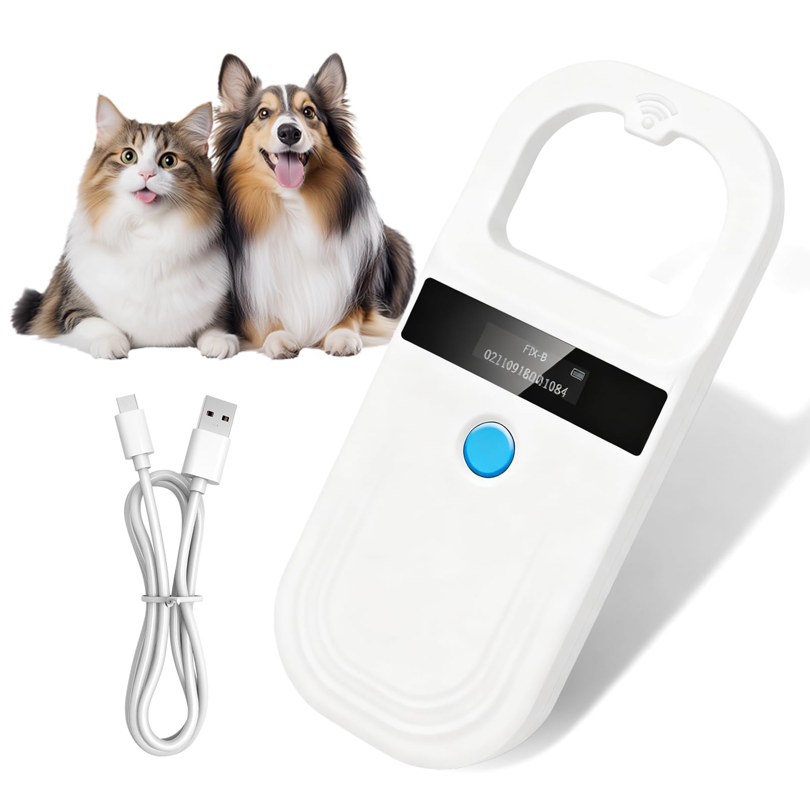 Lecteur De Puces, Lecteur D'identification D'animal, Rechargeable Rfid Emid Lecteur Puce Animaux, 134,2 Khz 125 Khz, Lecteur D'Étiquettes D'animaux Pour Animaux De Compagnie/Cochons/Chiens/Chats