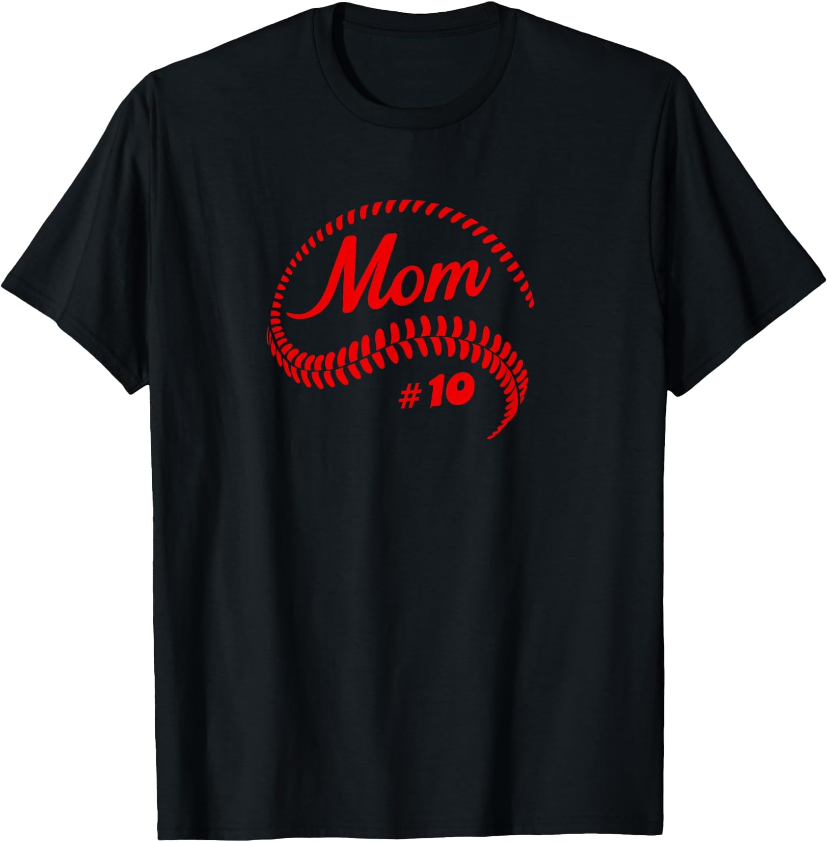 野球 ソフトボール ママ #10 ナンバー10 ベースボールレース Tシャツ