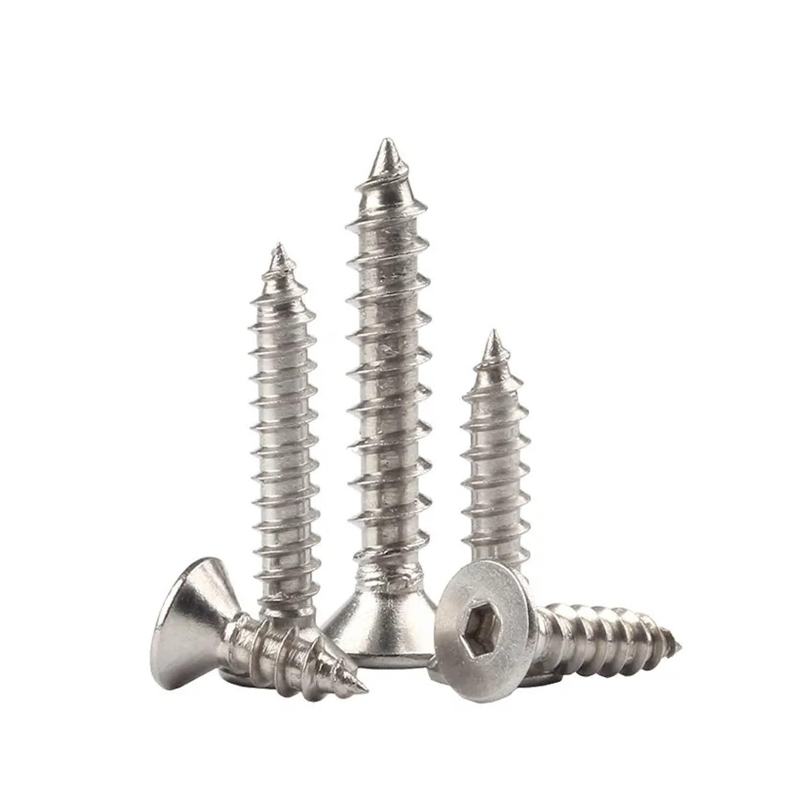 Tornillos Tornillos autorroscantes Tornillo de ace Tornillos autorroscantes de cabeza avellanada hexagonal plana de acero inoxidable 304 M3 M4 M5 M6 M8 6 8 10 20 30 40 50 mm de longitud(M5x16mm 20pcs)
