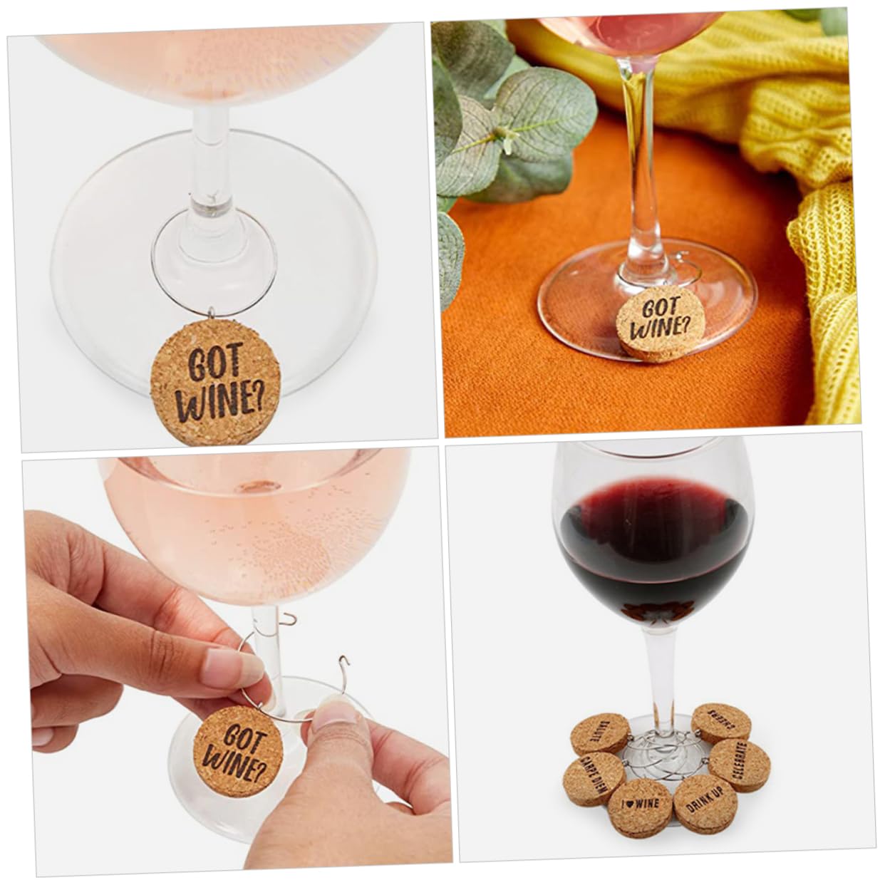 Ciieeo 5 Sätze Weinglasring Markierungen Lichter Weinbecher Tülle Flasche Ausläufe Schwimmbad Kelch Dekorationen Paar Party Wiederaufladbarer Weinöffner Löschbar Gießen Kork 18 Stück * 5
