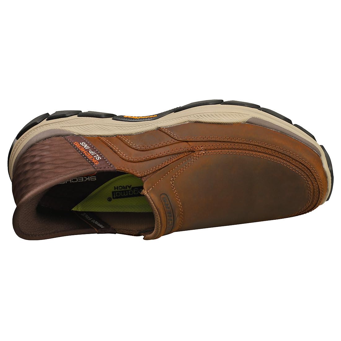 Skechers Slip-ins Respected - Zapatos sin Cordones para Hombre, Color marrón Oscuro