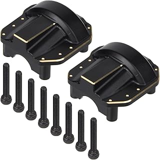 HobbyMarking 2Pcs Brass Axle Diff Cover Front and Rear Heavy Weight 74g Differential Case for 1/10 RC Crawler Car SCX10 II III Axial AR44 SCX10 Capra Upgrades