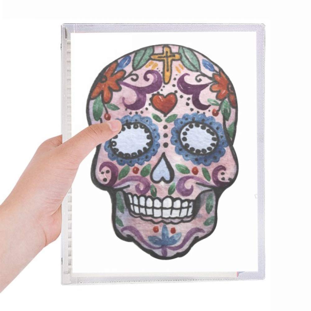 Carnet de notes à spirale rechargeable crâne mexicain violet - 5