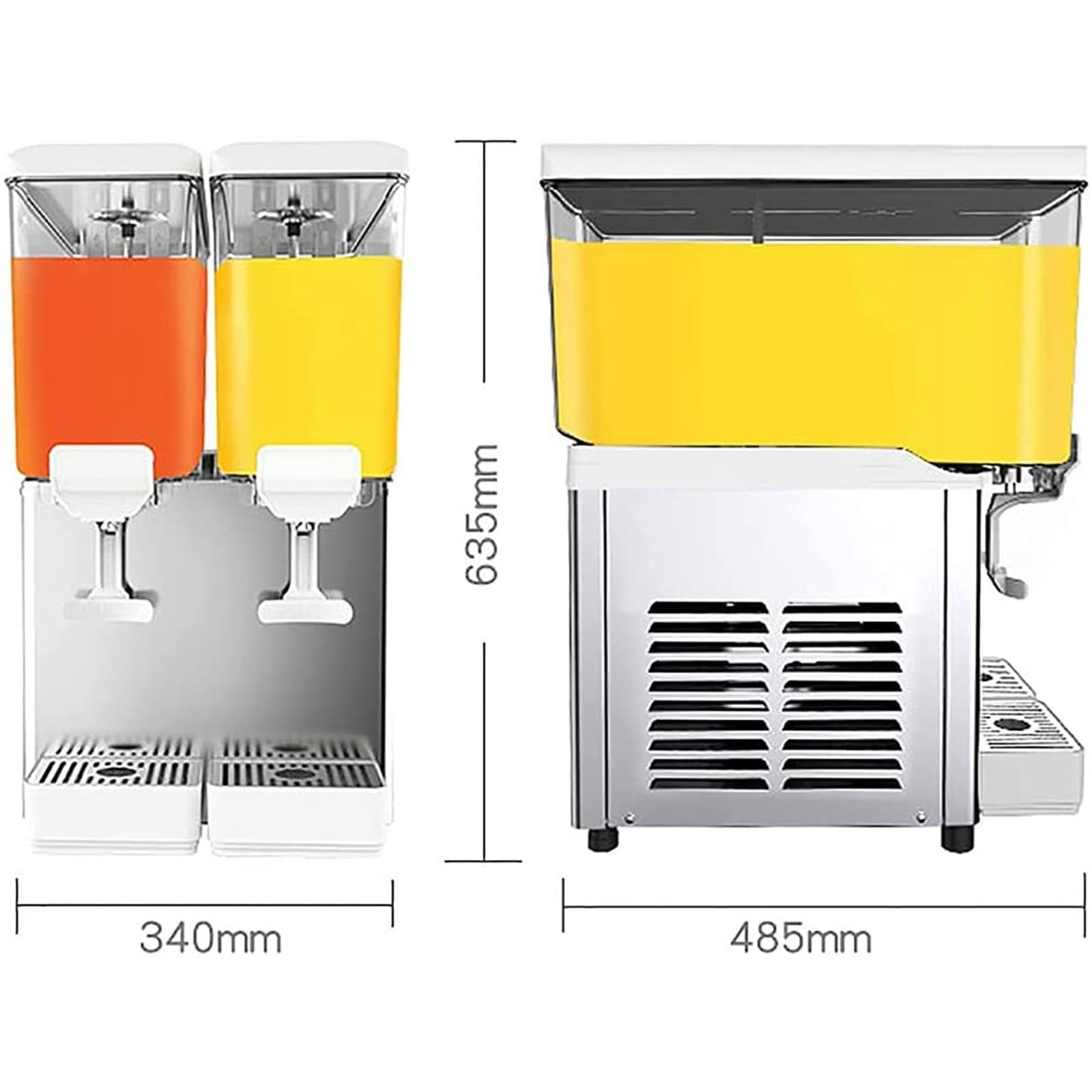 Distributeur de boissons commercial 2 * 18L avec refroidissement, distributeur de jus, Machine à boissons au thé glacé de qualité en acier inoxydable