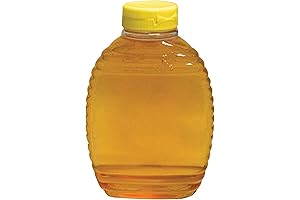 Deluxe Honey Squeeze Bottles with Secure Yellow Flip-Top Lids