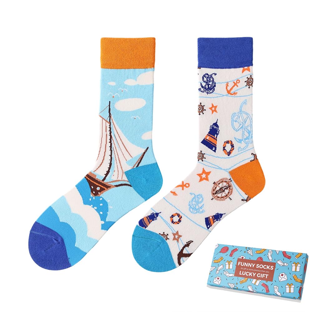 Calcetines Divertidos Unisex para Mujer y Hombre con Diseños Asimétricos en Par - Temas Animales, Comida, Fruta, Deporte y Arte en Algodón - Ideal para Regalos — view 31