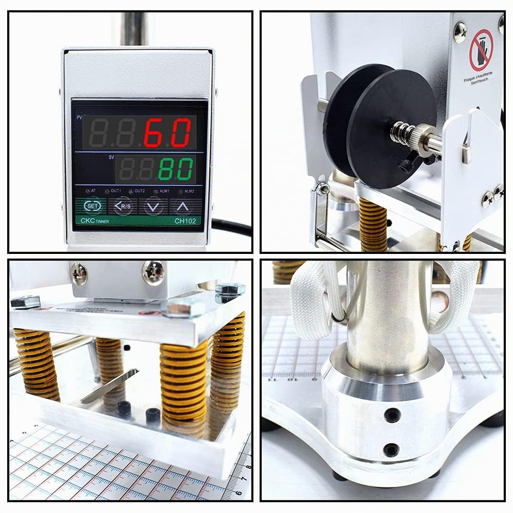 FASTTOBUY Presse à Chaud d'impression 10x13CM Machine à Embosser Cuir 500W Presse de La Chaleur pour l'Estampillage Chaud avecLe Papier de Cuir PVC
