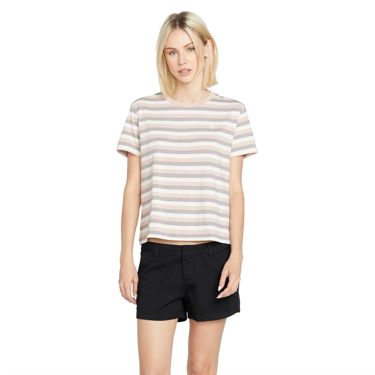 Volcom Women's Halite Striped Short Sleeve Tee