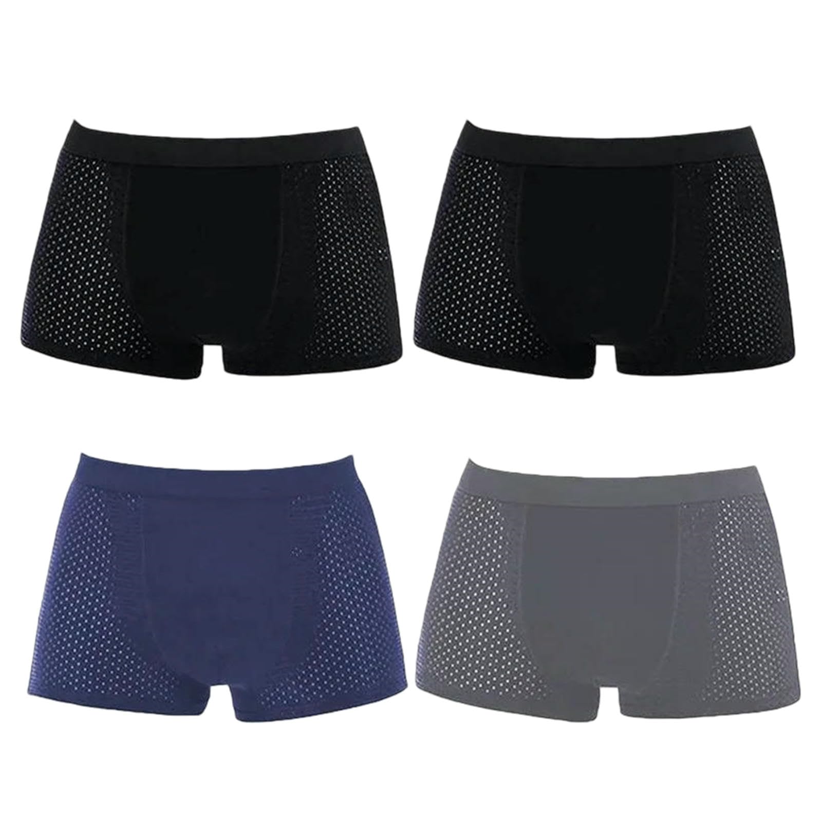 Boxer Uomo Confezione da 4 con Custodia A U, Mutande Quotidiane, Ventilato, Antiodore, Traspirante, Elasticizzato, Intimo Maschile Quotidiano-e-Asiatico XXL 60-72 kg-4 Pezzi