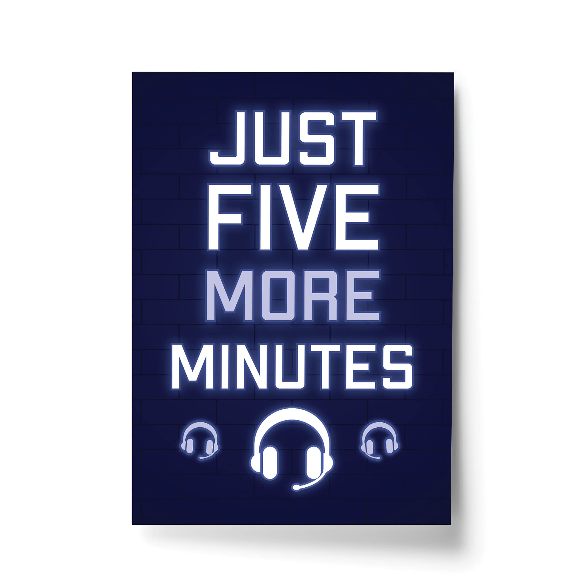 RED OCEAN Five More Minutes Funny Gaming Print Boys Bedroom Gamer Poster Christmas Gifts