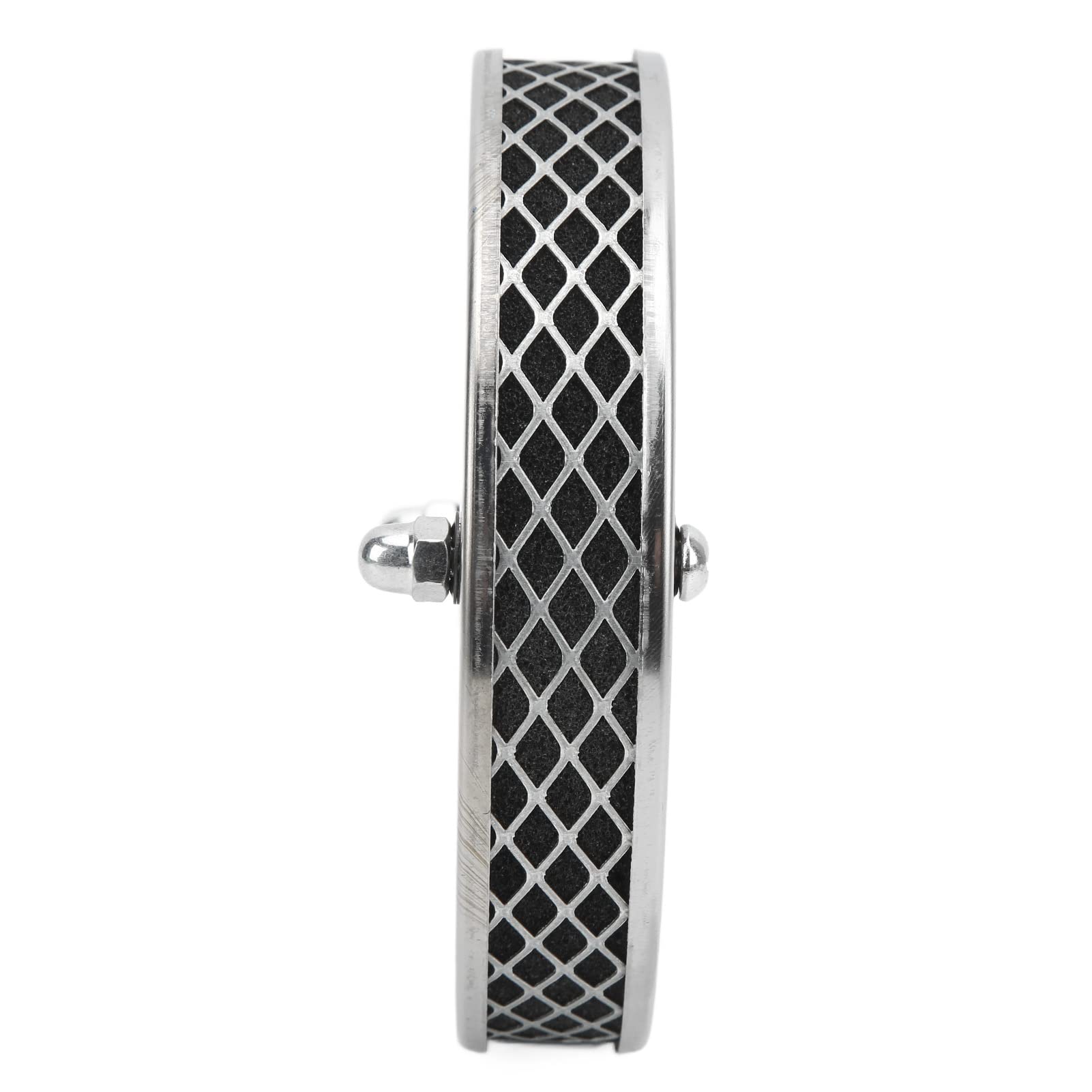 Yctze 2 Uds 14x3cm Filtro de Aire de Alto Flujo Reemplazo de Filtro de Aire Tipo Panqueque de Metal Cromado para Carburador SU HS2 de 1¼ Pulgadas