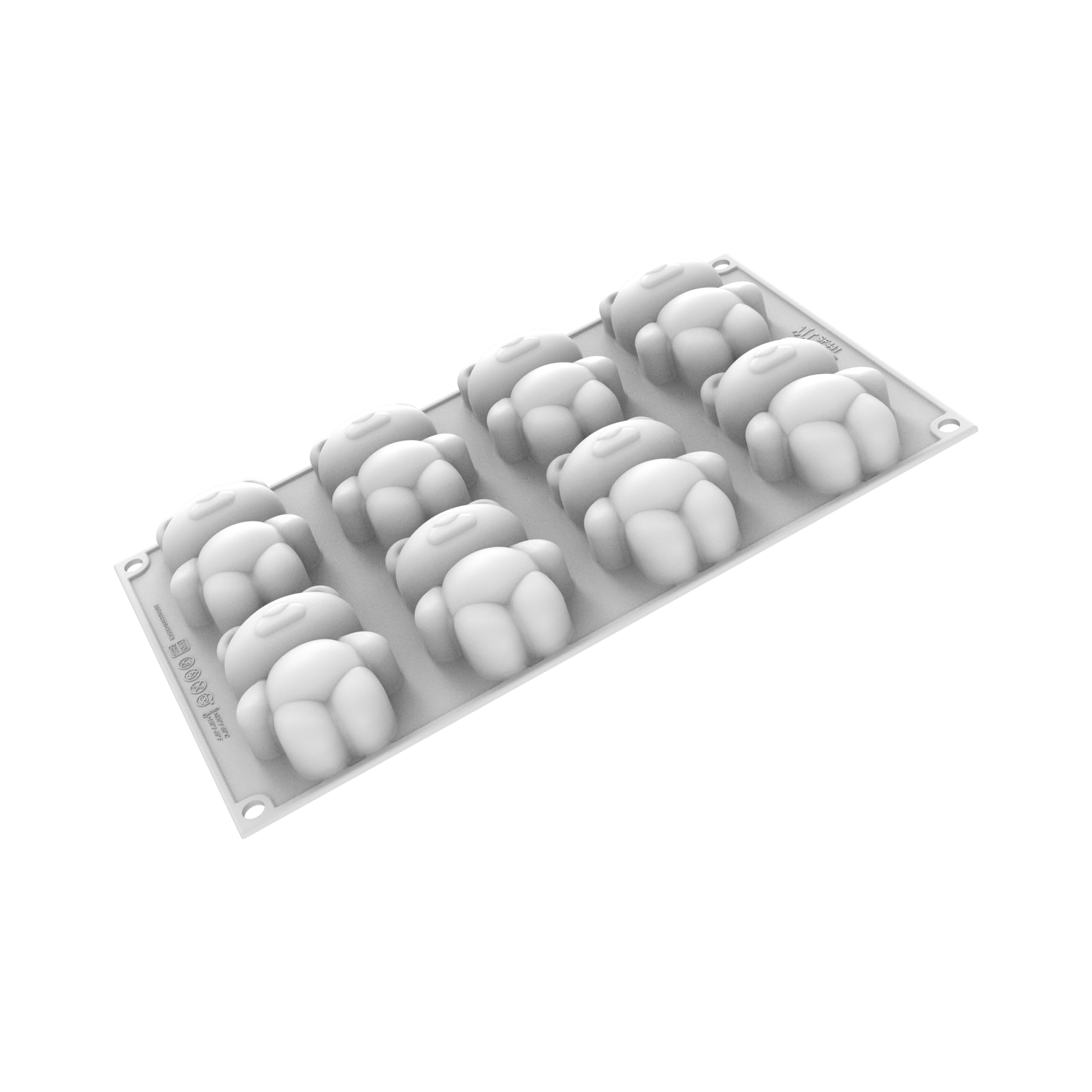 Silikomart | Moule en silicone pour monoportions TEDDY BEAR 68, 8 portions individuelles, antiadhésif, 79 x 56 h 27 mm, Made in Italy
