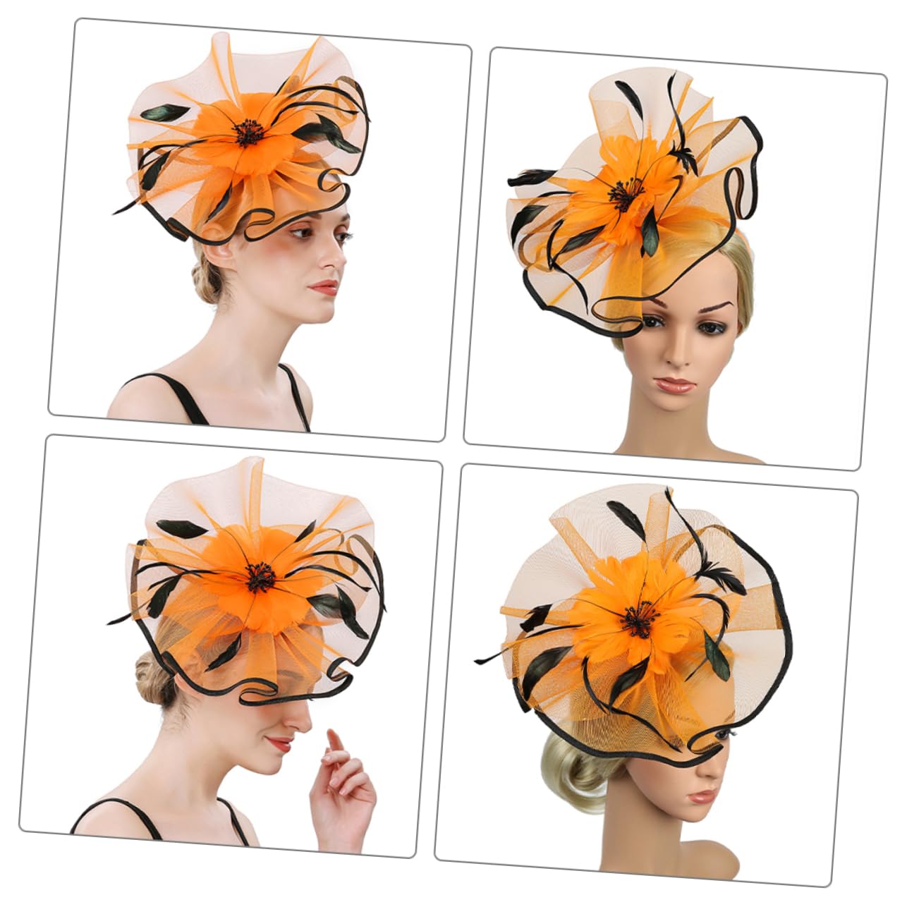 4piezas Fascinador De Fiesta Para Mujer Diadema Elegante Para Banquete y Bodas Accesorio Para y Cosplay