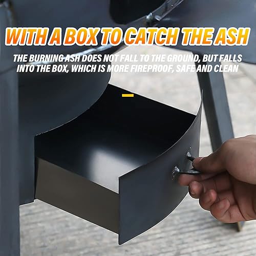 Miniatura 3 de Estufa de carbón y leña, 1 juego de estufa de leña desmontable multifuncional portátil para acampar al aire libre, calentador de incendios, estufa