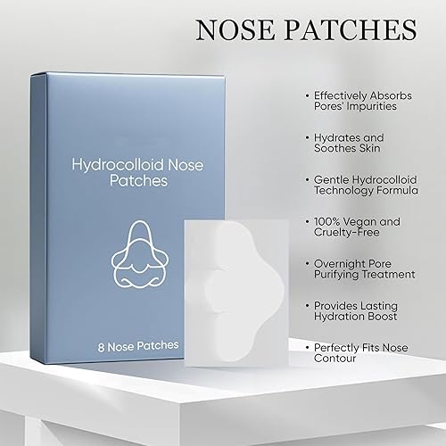 Miniatura 2 de Vue Swiss - Parches para la nariz, parches hidrocoloides, removedor de puntos negros durante la noche, absorbe la suciedad, hidrata e hidrata,