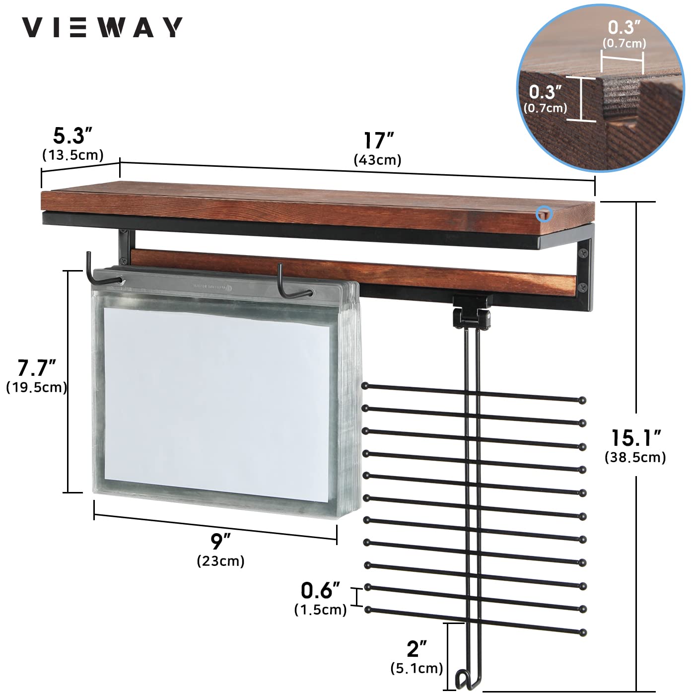 Colgador de pared para medallas de maratón con soporte de baberos, estante de trofeos y ganchos, 50 bolsas abatibles - MK817A