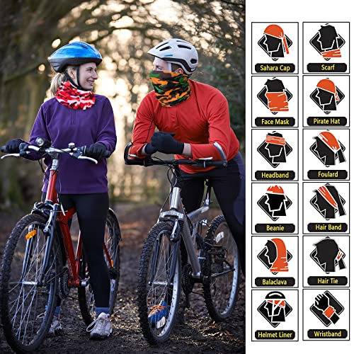 Image of Tarpop 12 /30 Pcs Neck Gaiters Scarf Elastic Wrap Headband Sweat Absorbing Bandana for Women Men Sports Yoga Running