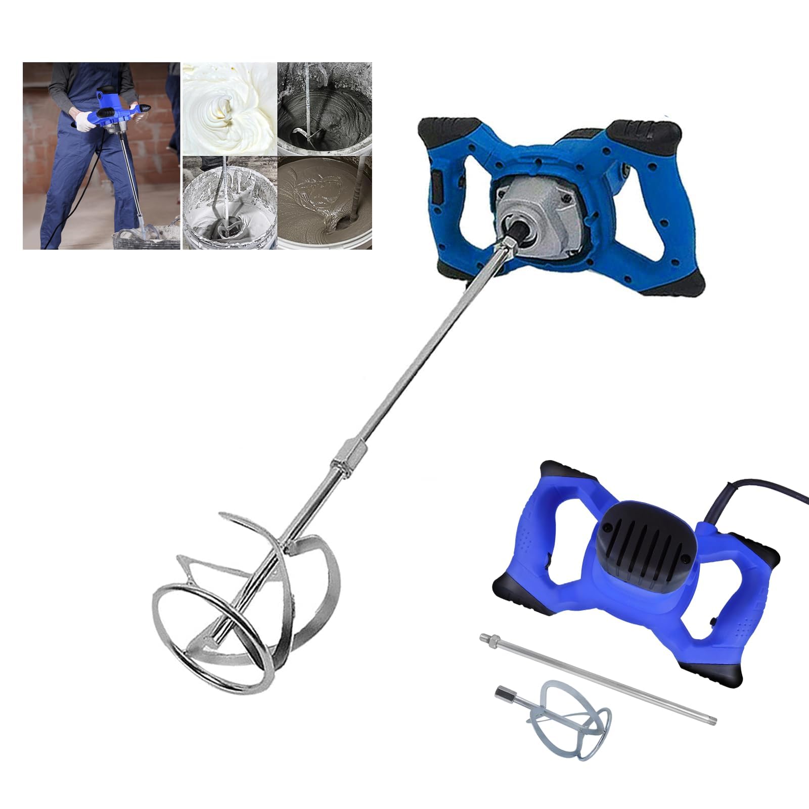 Banas Eficiente mezclador de cemento de 6 velocidades, mezclador industrial profesional, mezclador de mortero de 2600 W, mezclador de mano, mezclador de hormigón, calidad industrial