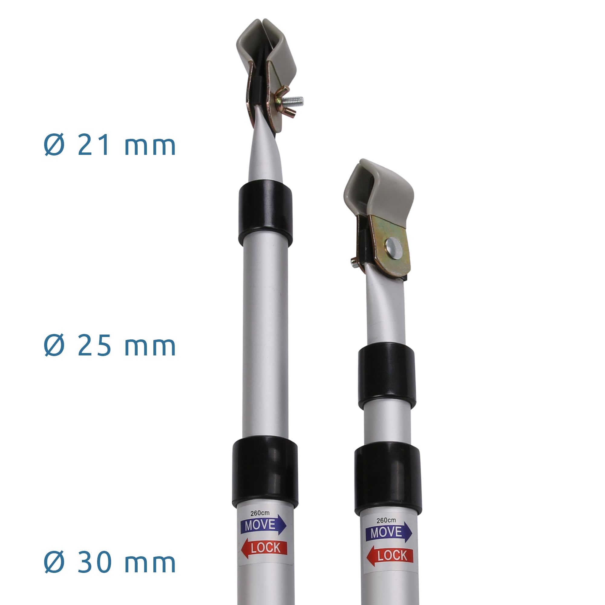 your GEAR Rear Upright Pole Set - 2 x Andruckstange, Vorzelte, Luftvorzelte, Teilvorzelte, Teleskopstange 108-260 cm