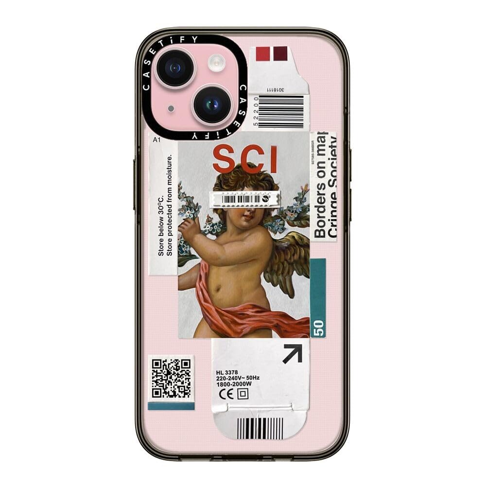 CASETiFY Compact Case for iPhone 15 [Lightweight / 4 ft. 2X Military Grade Drop Protection/Slim] - Below 30 Degrees - Clear Black