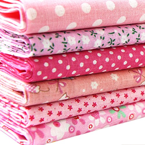 Gouert 6 Pieza algodón Telas Retales Costura DIY creativos Ideas Impreso Algodón Plástico del Paquete 50 cm * 50 cm Algodón Toalla, Art-6, 50 x 50 cm