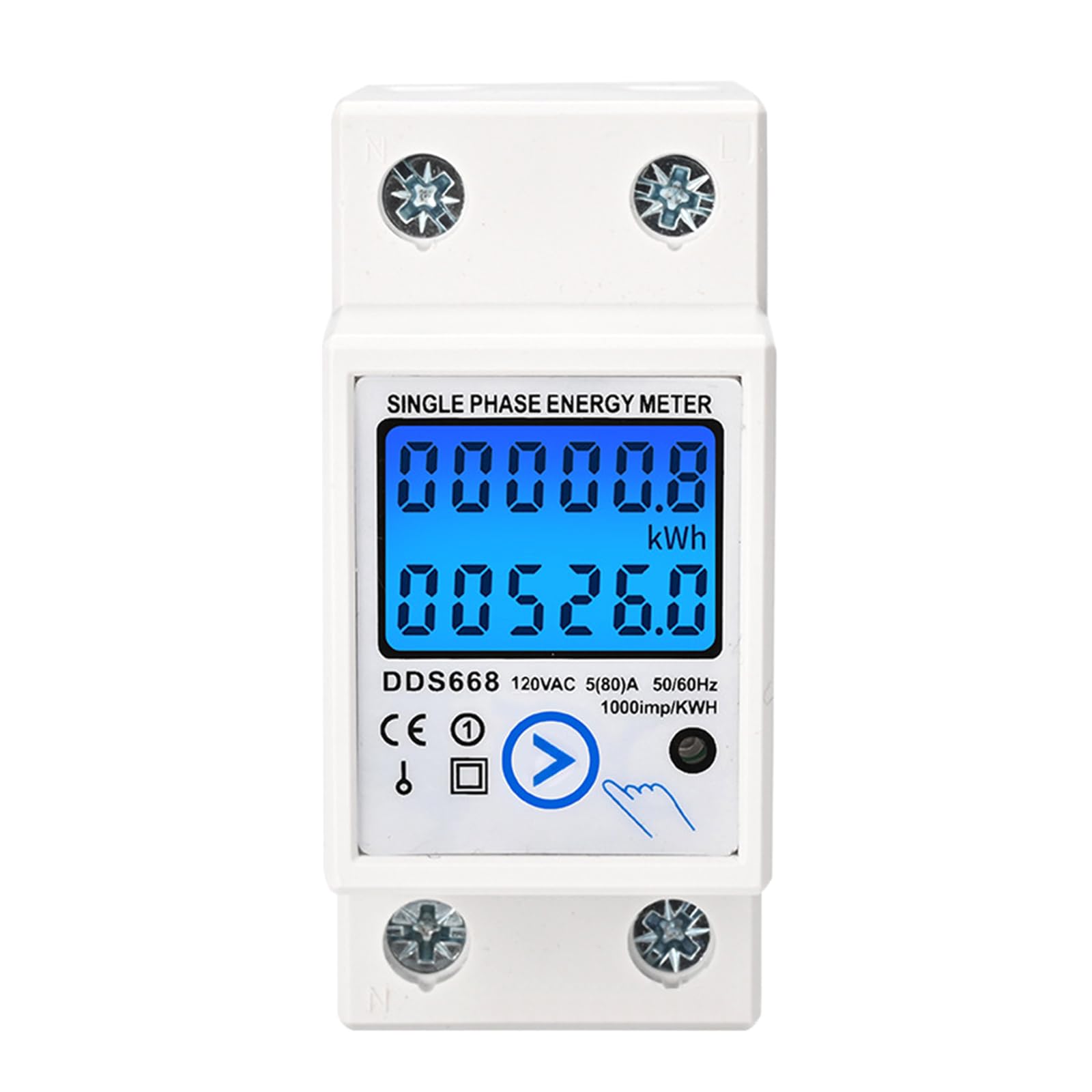 Tsophreniq 120V Electricity Meter Din Consumption Wattmeter Monitors Watt Kwh Power Lcd Display 1Phase Multimeter