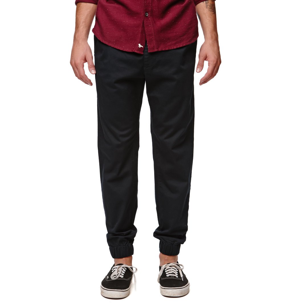 Bullhead Denim Co. Mens Dillon Skinny Chino Jogger Pants Black